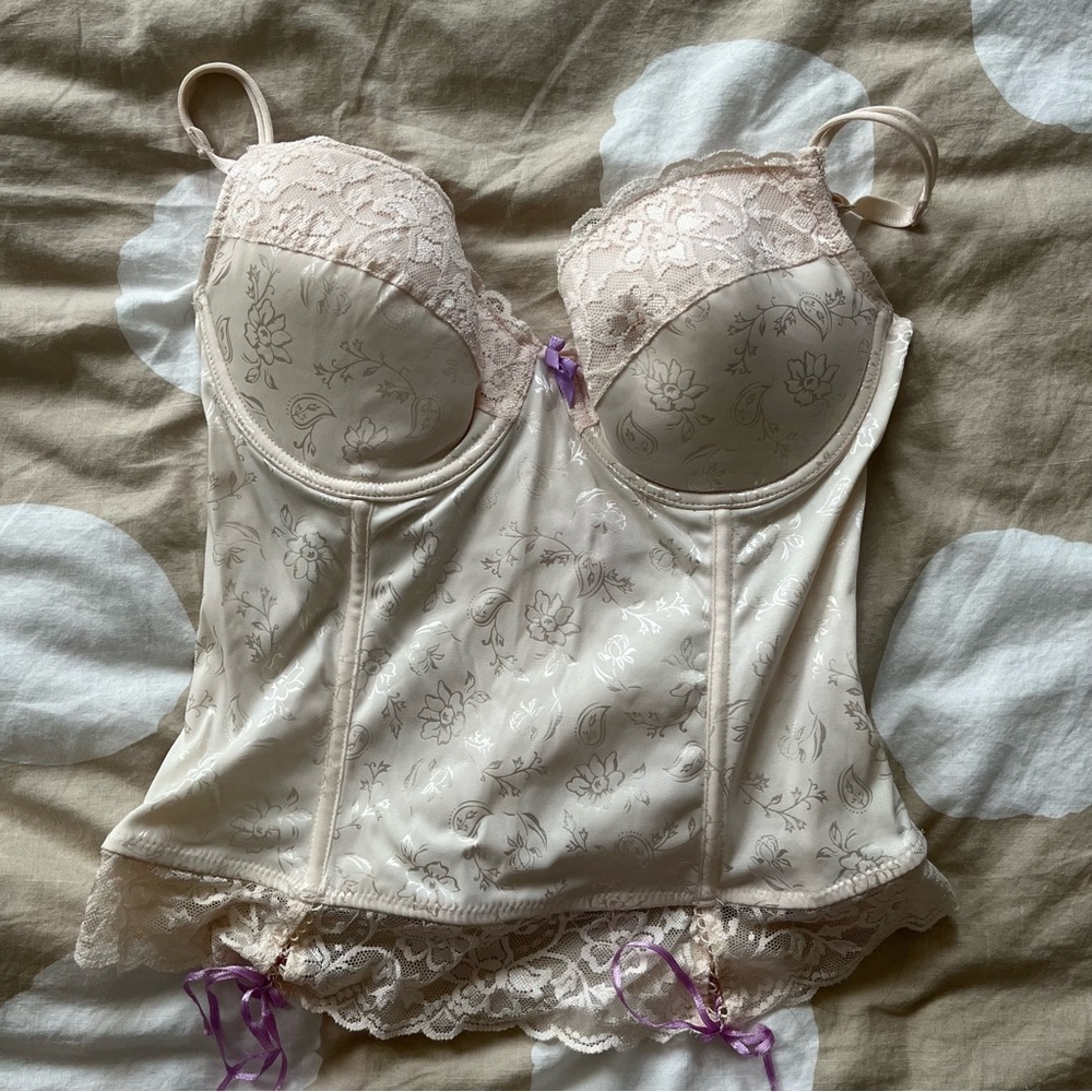 Pink/cream pastel corset top